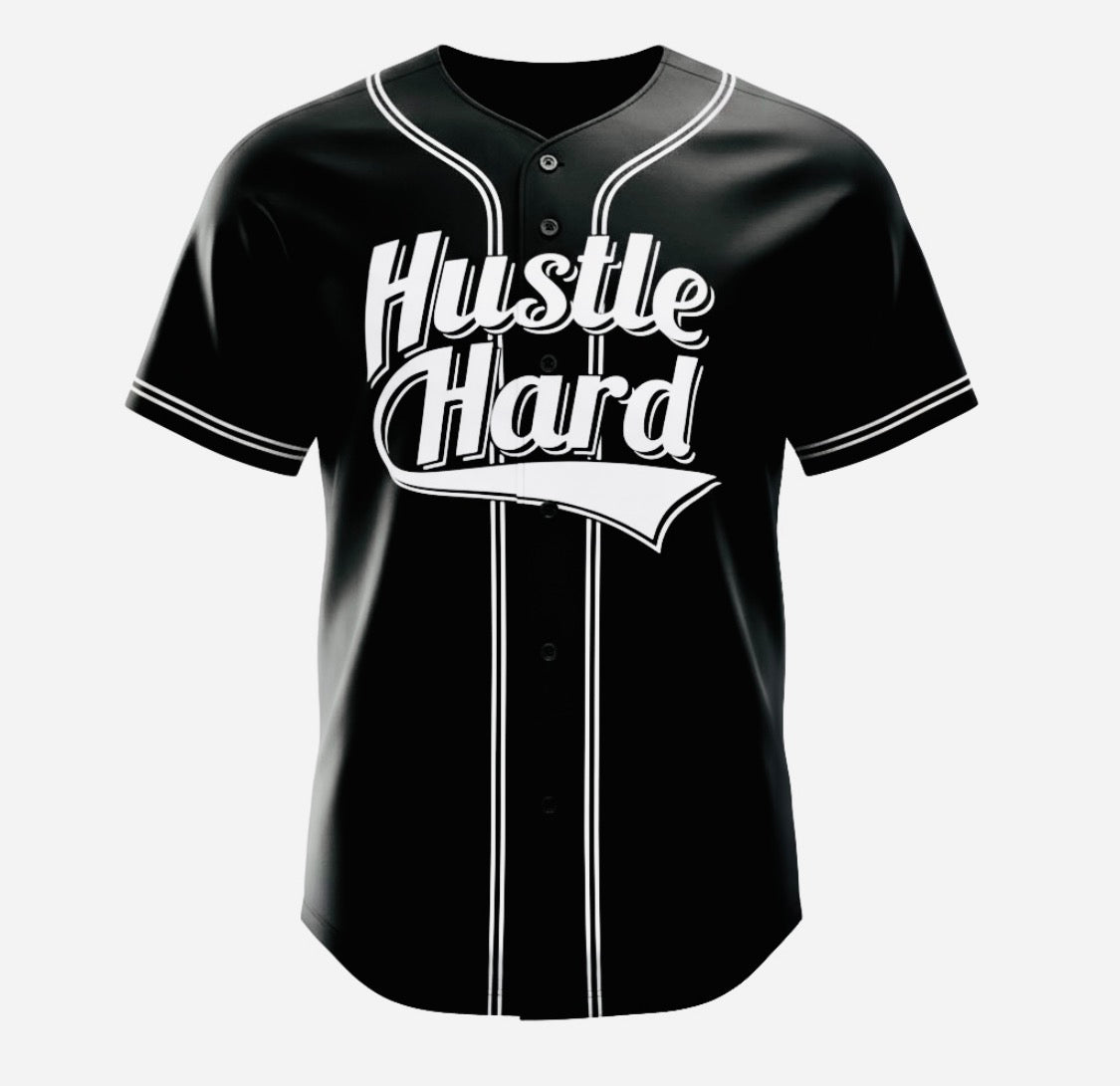 BLACK HUSTLE HARD BASEBALL SHIRT